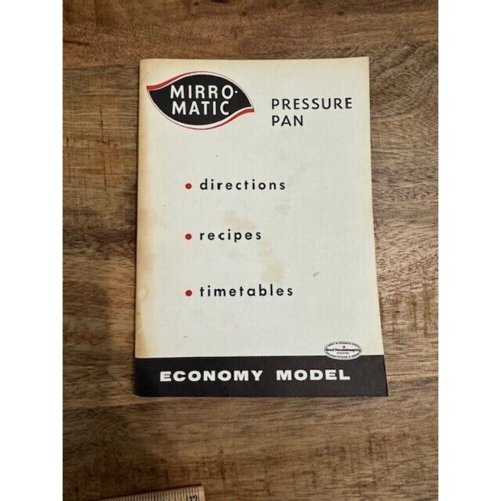 Vintage Mirro Matic Pressure Cooker Pan Economy Model Recipes Timetables Manual